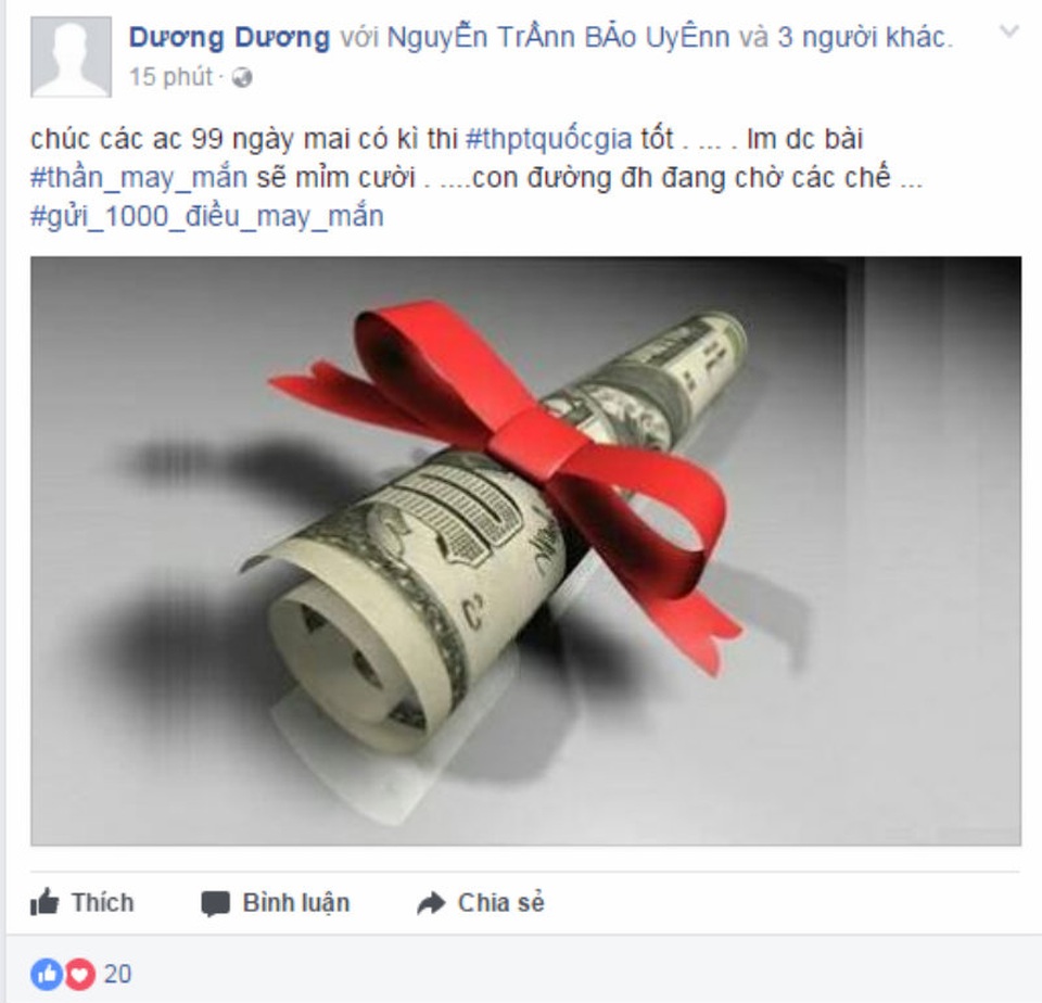 Cộng đồng mạng rần rần chúc các sĩ tử "9x đời cuối" thi tốt - 6 Cộng đồng mạng rần rần chúc các sĩ tử "9x đời cuối" thi tốt - 6