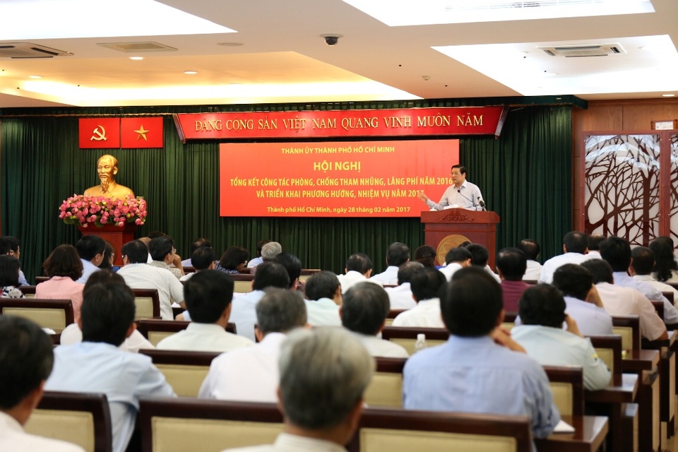 TPHCM: Tăng cường chống tham nhũng trong quy hoạch, xây dựng - 1 Thành ủy TPHCM tổ chức hội nghị tổng kết công tác phòng, chống tham nhũng, lãng phí năm 2016