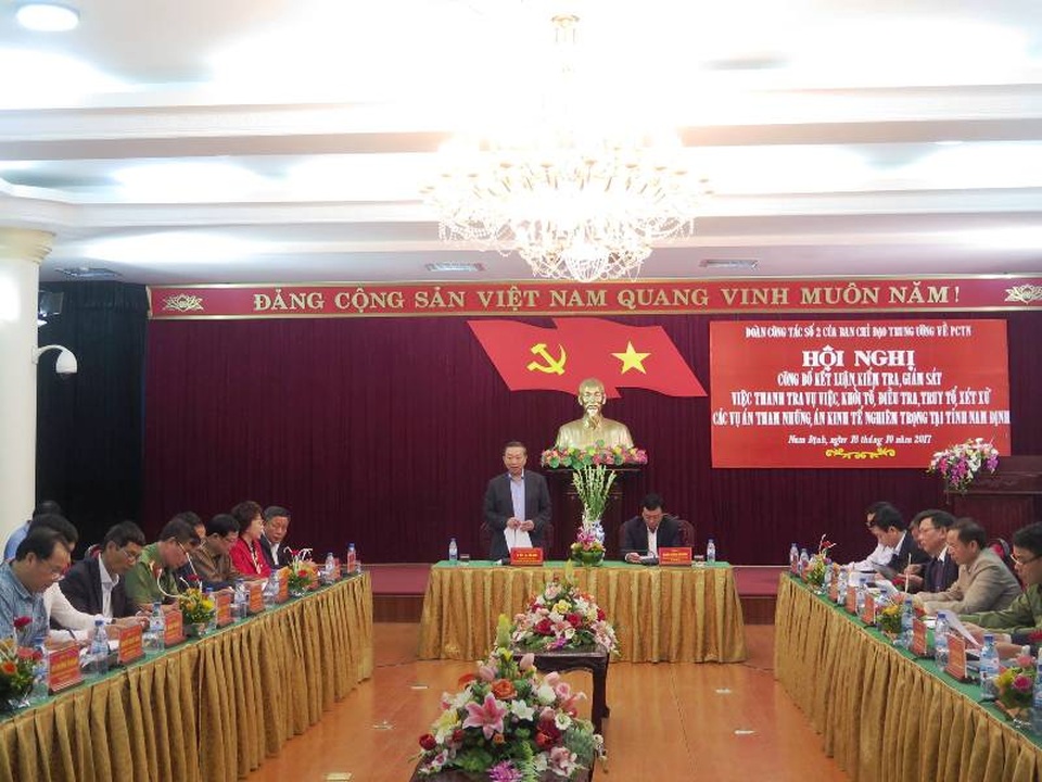 Đoàn công tác do Thượng tướng Tô Lâm, Bộ trưởng Bộ Công an, Phó trưởng Ban Chỉ đạo Trung ương về phòng, chống tham nhũng làm Trưởng đoàn.