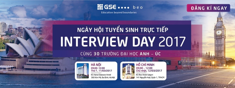 Cơ hội học bổng hấp dẫn chỉ có tại Ngày hội tuyển sinh trực tiếp Interview Day - 1 Cơ hội học bổng hấp dẫn chỉ có tại Ngày hội tuyển sinh trực tiếp Interview Day - 1