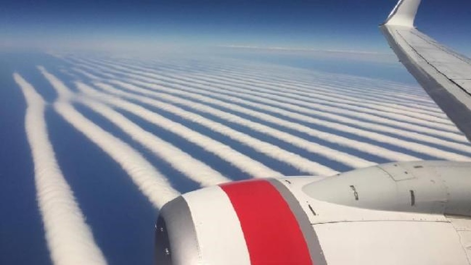 Những đường mây kẻ sọc thẳng tắp kỳ lạ trên bầu trời Australia - 1
(Nguồn: The Australian)