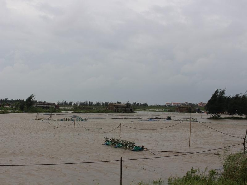 Những hình ảnh tan hoang nơi “siêu bão” quét qua - 31 Nhiều diện tích nuôi tôm, ngao bị ngập nước mất trắng