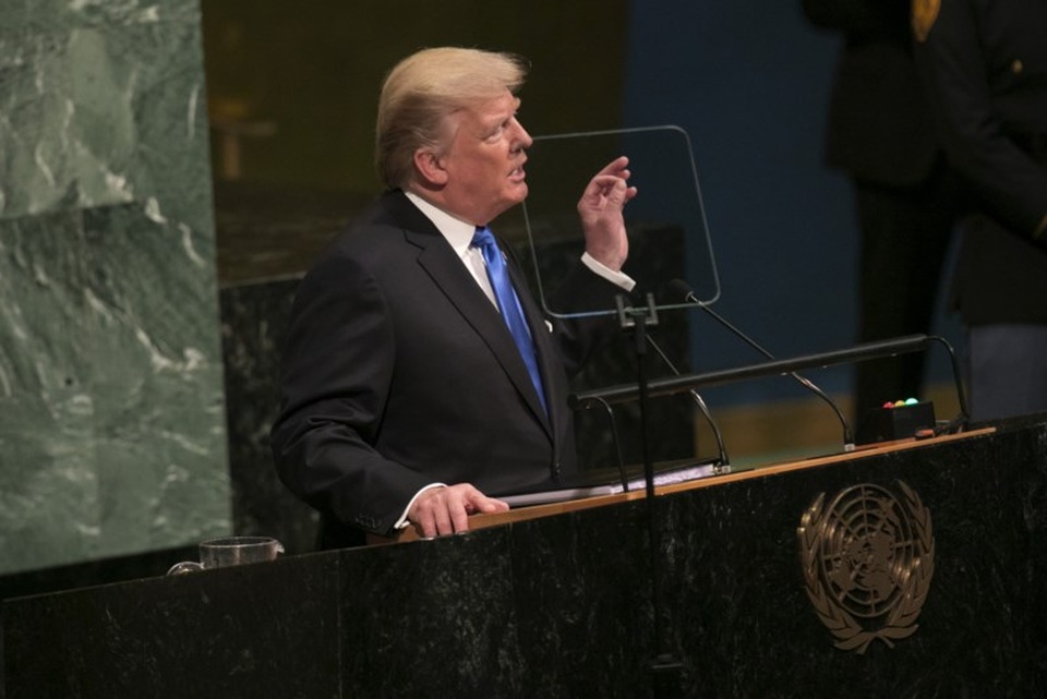 Mỹ lấy thỏa thuận hạt nhân Iran mặc cả về Syria - 1
Tổng thống Mỹ Trump phát biểu tại Đại Hội đồng LHQ ngày 19-9. Ảnh: BLOOMBERG