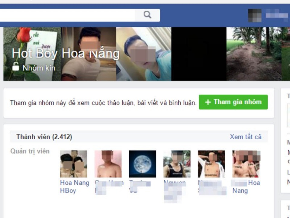 Xóa sổ đường dây mại dâm "trai đẹp" ở Sài Gòn - 1
Nhóm kín hot boy Hoa Nắng trên mạng xã hội. Đây là địa chỉ mà đường dây trai đẹp của Trúc thường xuyên quảng bá...hàng.