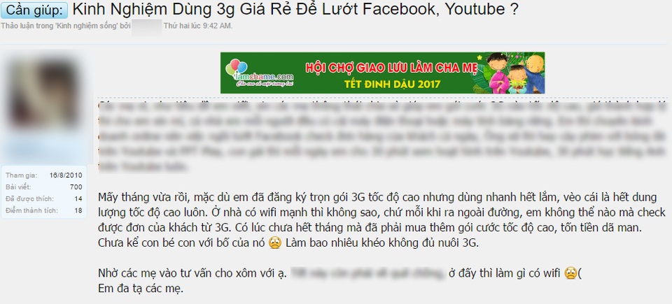 Dân “mọt phim, nghiện bóng” lùng sục tìm gói cước 3G giá rẻ để xem Youtube, FPT Play - 1 Trên các diễn đàn, có rất đông bạn trẻ lập topic để mong muốn tìm kiếm một gói cước 3G giá thành hợp lý, tốc độ cao để thỏa mãn nhu cầu cày phim, xem bóng mọi lúc mọi nơi của mình.