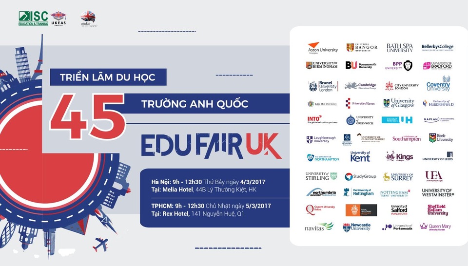 Những suất học bổng chỉ có tại Triển lãm Du học 45 trường Anh Quốc - 1 Những suất học bổng chỉ có tại Triển lãm Du học 45 trường Anh Quốc - 1