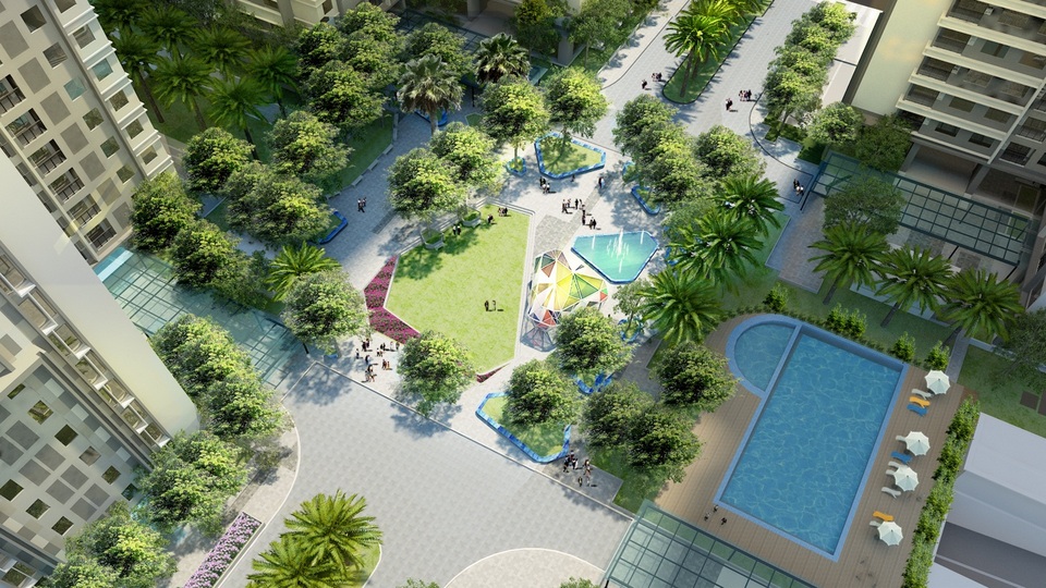 Có gì ở dự án “hot” đạt tỷ suất lợi nhuận 12%/năm? - 1
Khu Sapphire và quảng trường rộng 5.300m2 nhìn từ trên cao xuống.