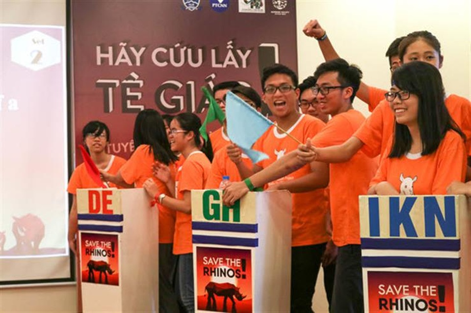 Tăng cường giáo dục nhận thức cho học sinh về bảo vệ động vật hoang dã - 1
Các đội trong thi phần kiến thức