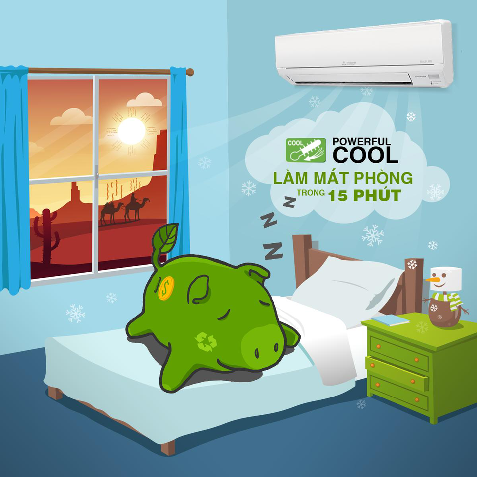 Thị trường máy lạnh sôi động trong mùa nóng - 1 Powerful Cool giúp đẩy nhanh công suất hoạt động, tạo lưu lượng gió nhiều hơn làm mát phòng trong 15 phút