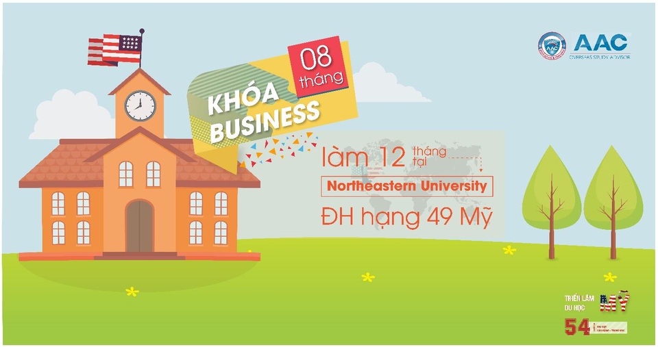 Khóa Business học 8 tháng, làm 12 tháng tại Northeastern University - hạng 49 các ĐH quốc gia Mỹ - 1 Khóa Business học 8 tháng, làm 12 tháng tại Northeastern University - hạng 49 các ĐH quốc gia Mỹ - 1