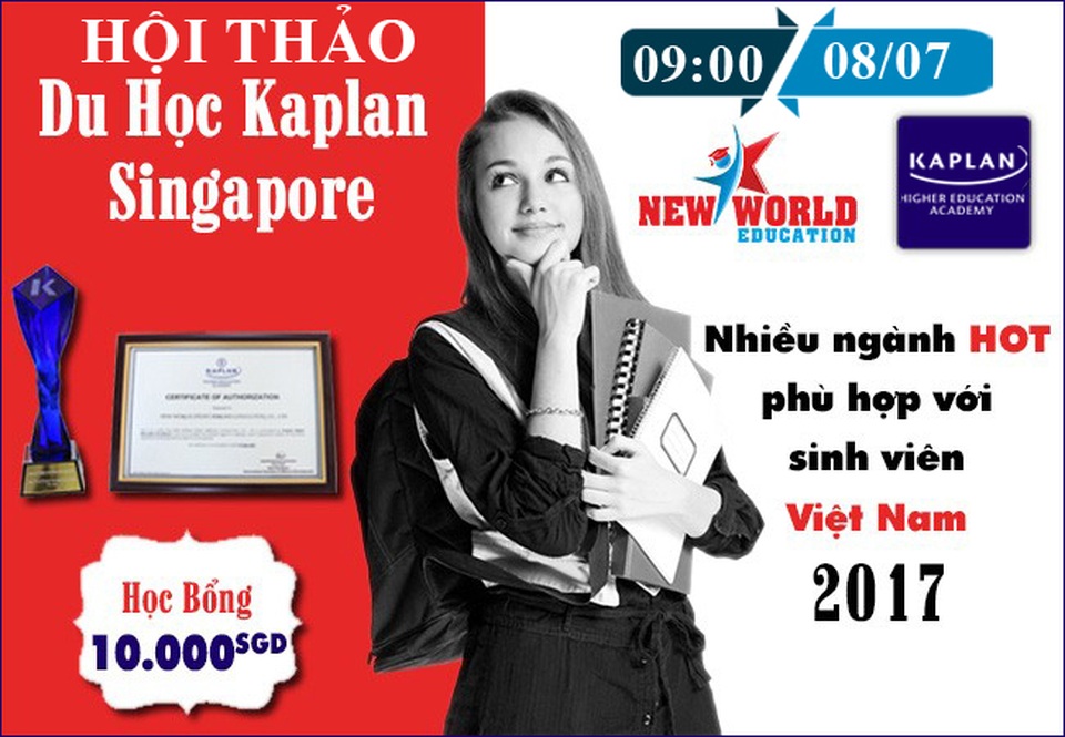 Hội thảo du học - Chọn ngành “Hot” và săn học bổng cùng Kaplan Singapore 2017 - 1 Hội thảo du học - Chọn ngành “Hot” và săn học bổng cùng Kaplan Singapore 2017 - 1