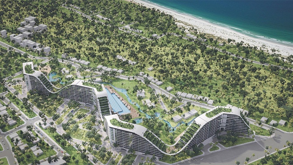 The Coastal Hill gồm 4 tòa, cao 11 tầng và chiều dài xấp xỉ 1km