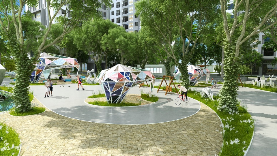 Nơi con người hòa mình vào thiên nhiên - 1 Không gian xanh được bố trí thông minh, sáng tạo sẽ mang tới cho khách hàng môi trường sống hiện đại, sang trọng và đẳng cấp.