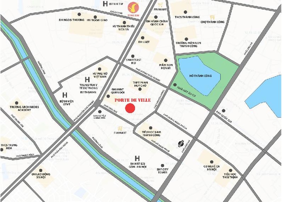 Độc đáo kiến trúc Pháp ngay trên phố Trúc Khê - Hà Nội - 1 Vị trí đắc địa với kết nối vùng thuận tiện đến các tiện ích giáo dục, y tế, giải trí trong khu vực