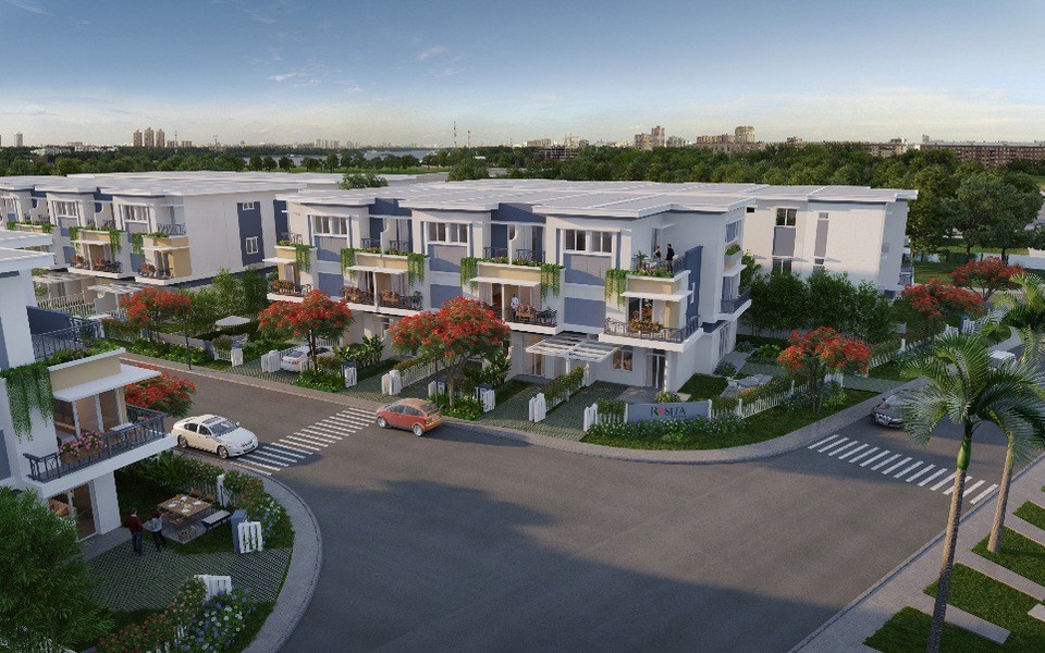 Rosita Garden bao gồm 118 căn nhà liên kế vườn xây dựng trong khu compound khép kín.