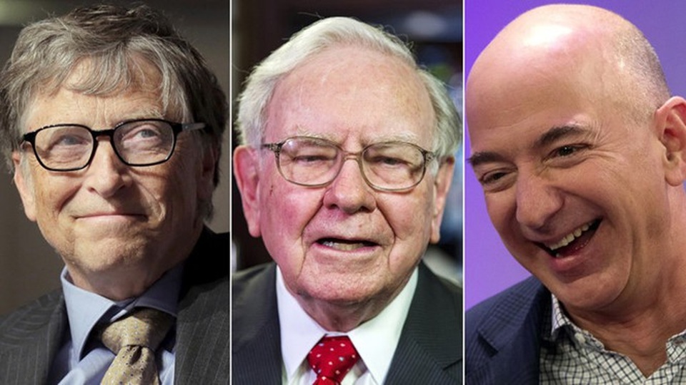Tỷ phú Bill Gates, Jeff Bezos và Warren Buffett giàu hơn 160 triệu người Mỹ cộng lại - 1 Ba tỷ phú Bill Gates, Jeff Bezos và Warren Buffett hiện có tổng tài sản khoảng 248,5 tỷ USD. (Nguồn: yahoo.com)