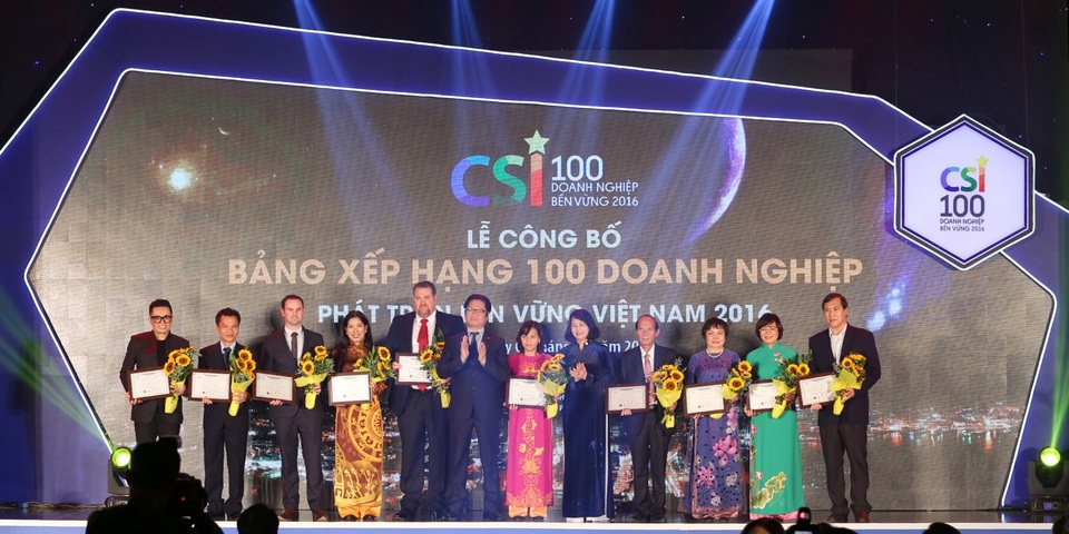 Sắp công bố 100 doanh nghiệp phát triển bền vững Việt Nam 2017 - 1 10 doanh nghiệp phát triển bền vững xuất sắc lĩnh vực sản xuất 2016