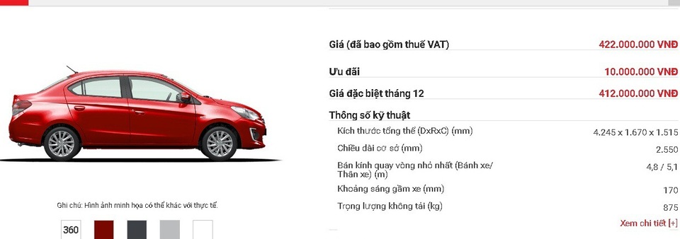 Săn xe mới chính hãng mùa giảm giá: Loạt ô tô "hot" 400 triệu đồng - 2 Mẫu xe Mitsubishi Attrage tieps tục giảm giá mạnh trong tháng 12. Ảnh: Lâm Anh