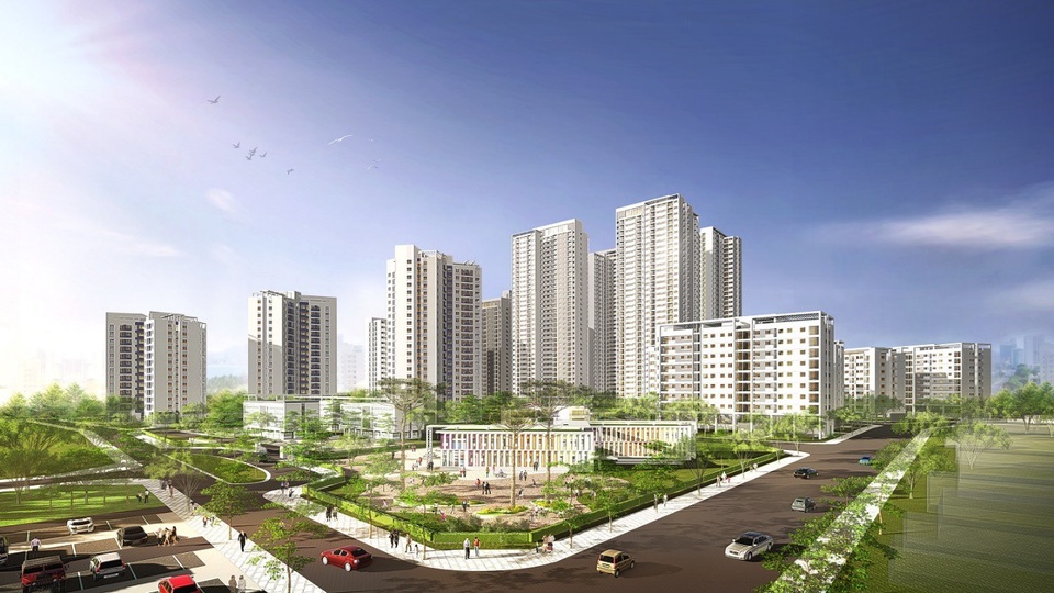 “Soi” tiện ích tại Khu đô thị sinh thái Hồng Hà Eco City - 1 Phối cảnh tổng thể KĐT Hồng Hà Eco City