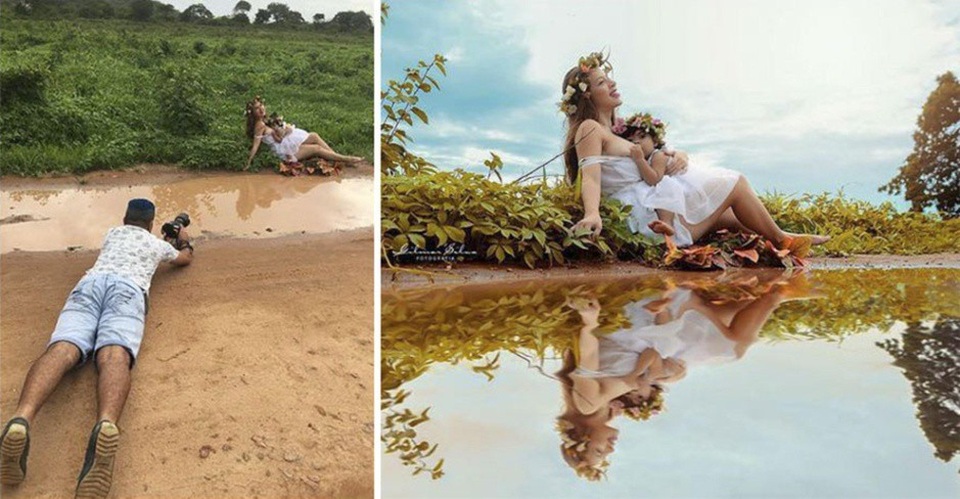 Chỉ cần ảnh đẹp, vũng nước bẩn cũng không thành vấn đề