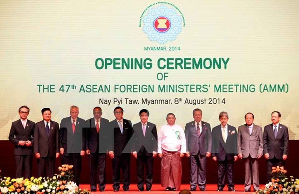 50 năm ngày thành lập ASEAN - những sự kiện đáng nhớ - 13
Hội nghị Bộ trưởng Ngoại giao ASEAN lần thứ 47 tại Thủ đô Nay Pyi Taw (Myanmar), ngày 8/8/2014. (Ảnh: Tư liệu TTXVN)