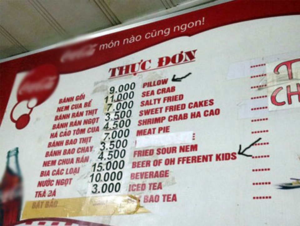Những menu đồ ăn khiến thực khách cười… "đứt ruột" - 5 Bánh gối chứ không phải là cái gối.