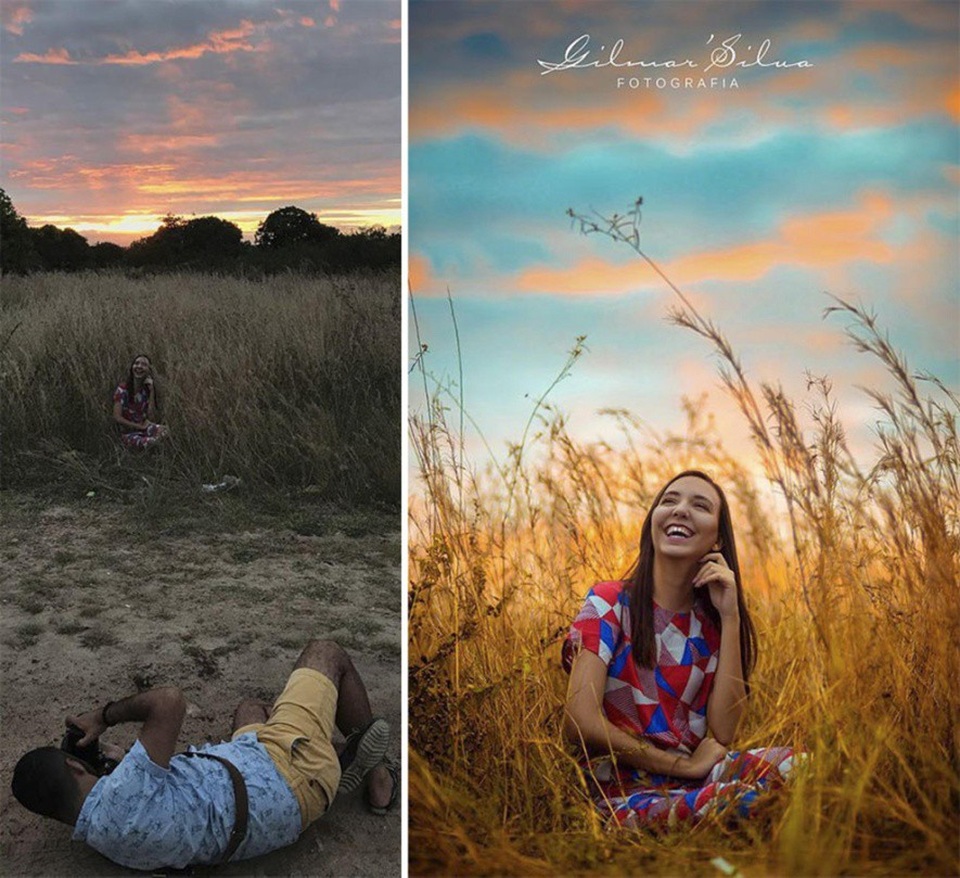 Đơn giản là ngồi cười một mình giữa bụi cỏ khô