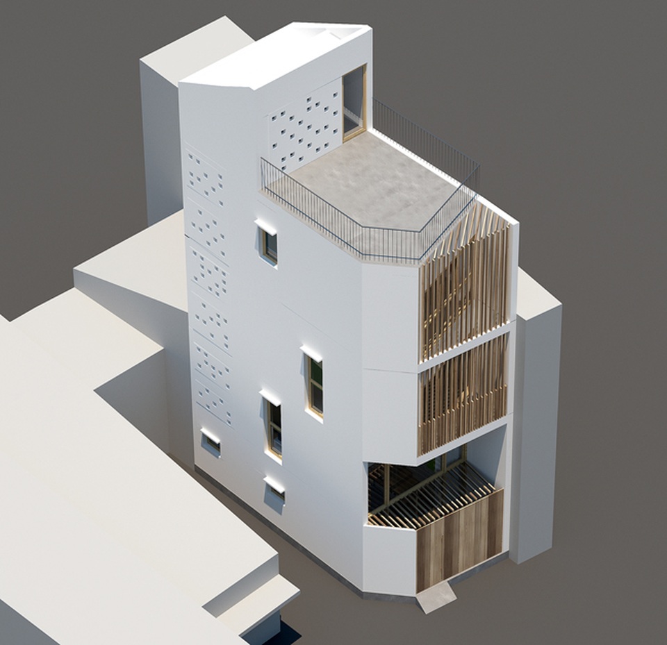 Nhà 32m2 trong hẻm ở Sài Gòn đẹp không khác gì biệt thự mặt tiền - 17 Bản vẽ 3D của căn nhà.