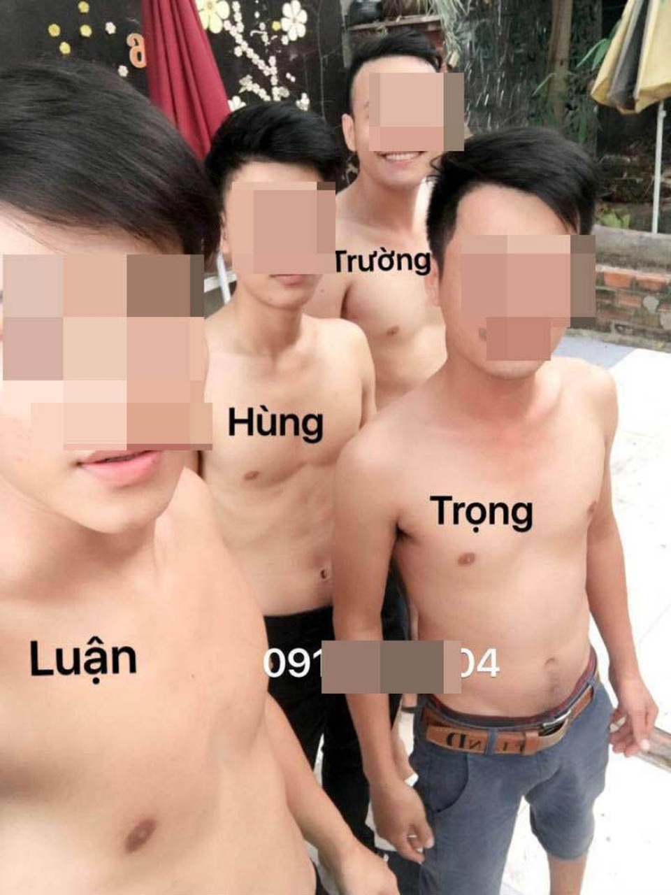 Xóa sổ đường dây mại dâm "trai đẹp" ở Sài Gòn - 2 Hình ảnh các trai đẹp và số điện thoại mà Trúc đăng tải trên mạng xã hội để khách lựa chọn và liên hệ khi có nhu cầu