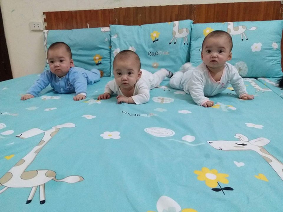Những hình ảnh mới về 3 bé sinh cùng trứng hiếm gặp 200 triệu ca mới có 1 trên thế giới - 3 Những hình ảnh mới về 3 bé sinh cùng trứng hiếm gặp 200 triệu ca mới có 1 trên thế giới - 3
