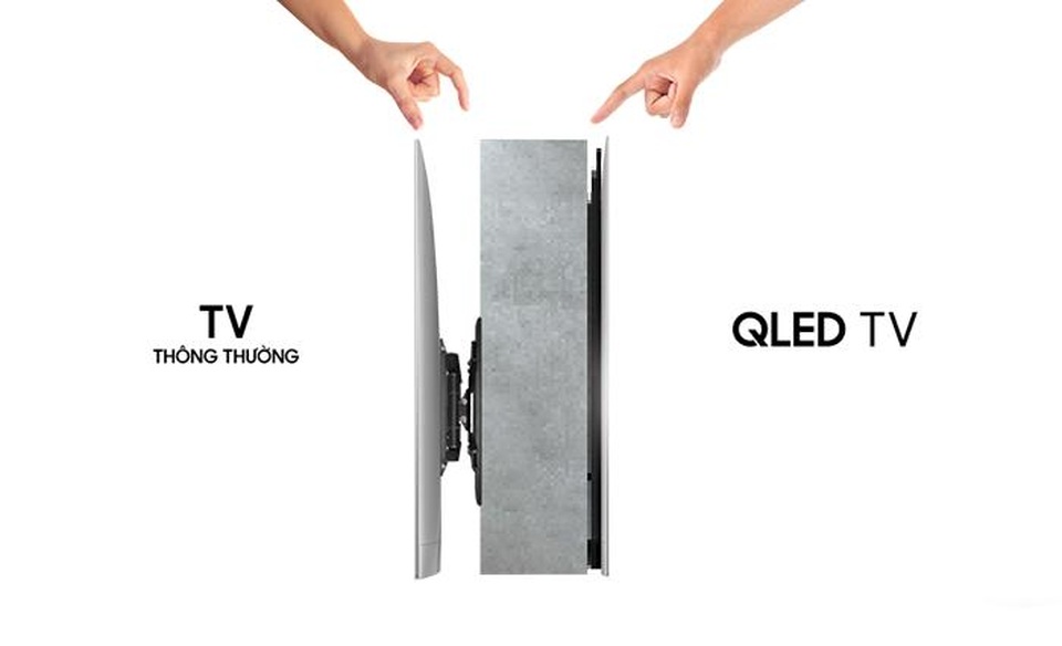 Thay đổi không gian nội thất 180 độ với TV QLED - 2 Người dùng sẽ có “bức tranh” TV QLED đúng nghĩa trên tường