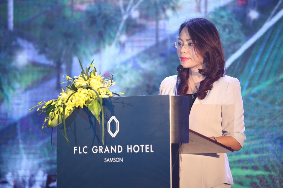 Condotel thứ hai của quần thể FLC Sầm Sơn được giới thiệu sớm tại Hà Nội bởi Danko Group - 2 Bà Hương Trần Kiều Dung – Phó Chủ tịch Tập đoàn FLC phát biểu tại buổi lễ