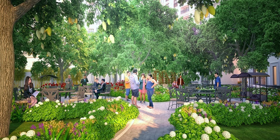 Soi loạt quà tặng “khủng” của dự án mới ra mắt tại Mỹ Đình – Mễ Trì - 2 Phối cảnh vườn nướng BBQ tại The Emerald.