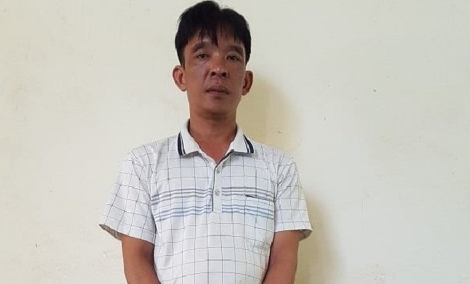 Đối tượng Trần Văn Hùng tại cơ quan công an