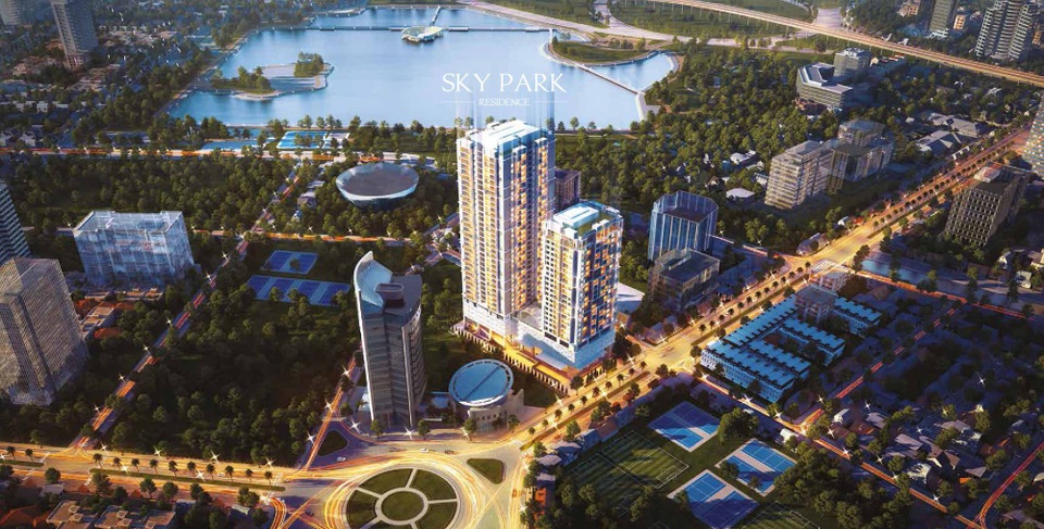 MLAND Vietnam phân phối chính thức dự án Sky Park Residence - 2 Phối cảnh tổng thể dự án Skypark Residence