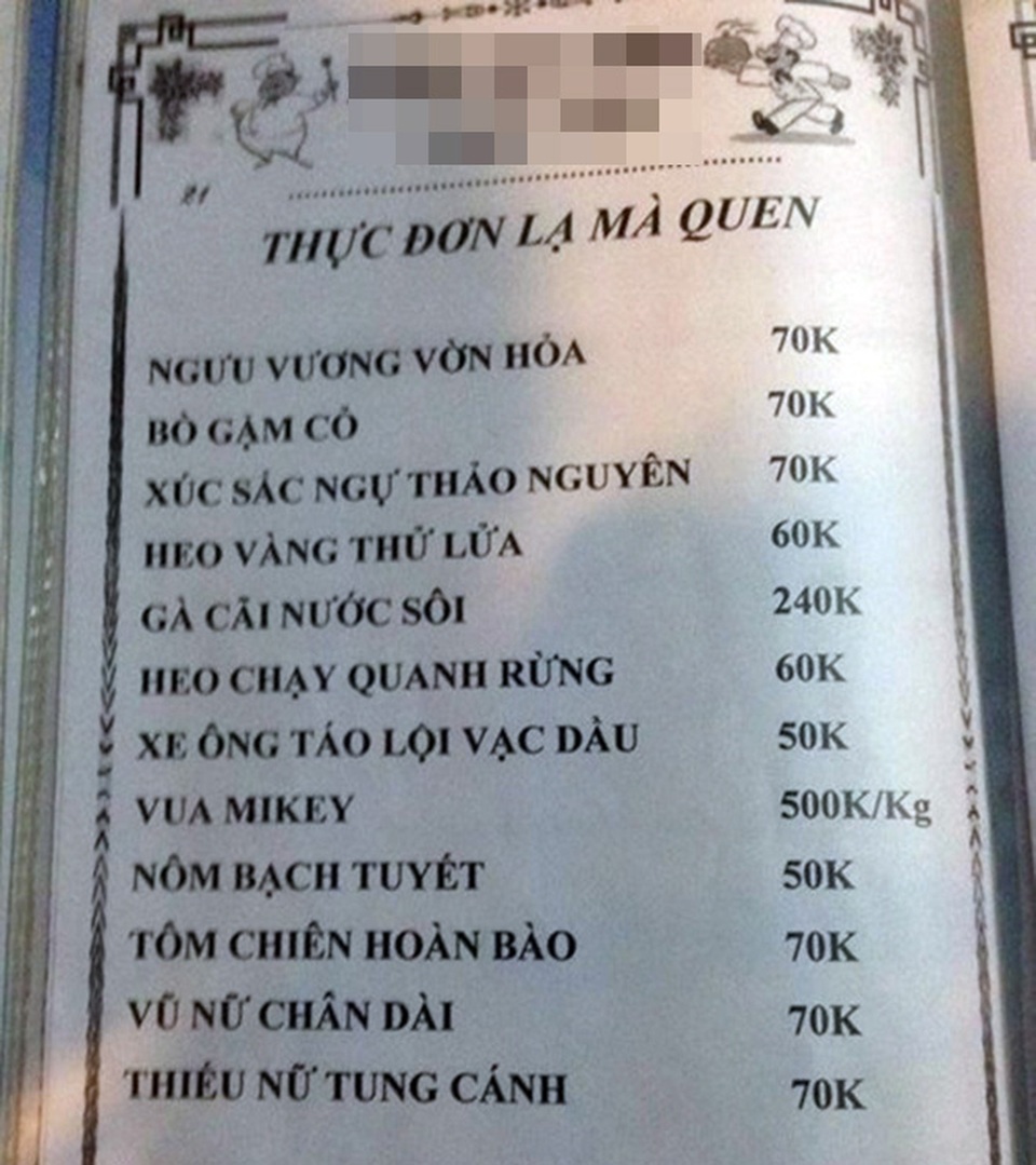 Những menu đồ ăn khiến thực khách cười… "đứt ruột" - 8 Những món ăn với tên gọi quá độc đáo.