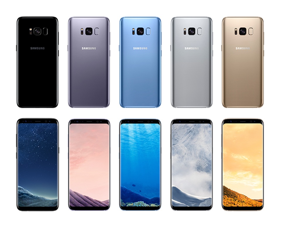 Thiết kế Galaxy S8 nâng tầm giao diện người dùng - 3 Dải màu đa dạng của Galaxy S8 bao gồm Midnight Black, Orchid Gray, Coral Blue, Artic Silver và Maple Gold.