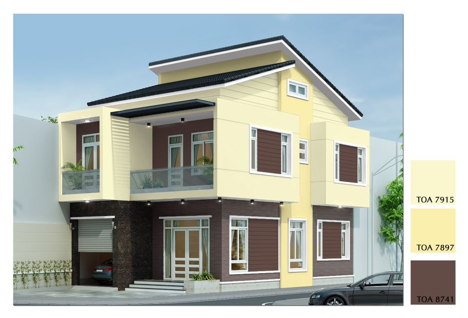 Cách phối hợp màu sơn cho mặt tiền nhà theo phong cách hiện đại - 3