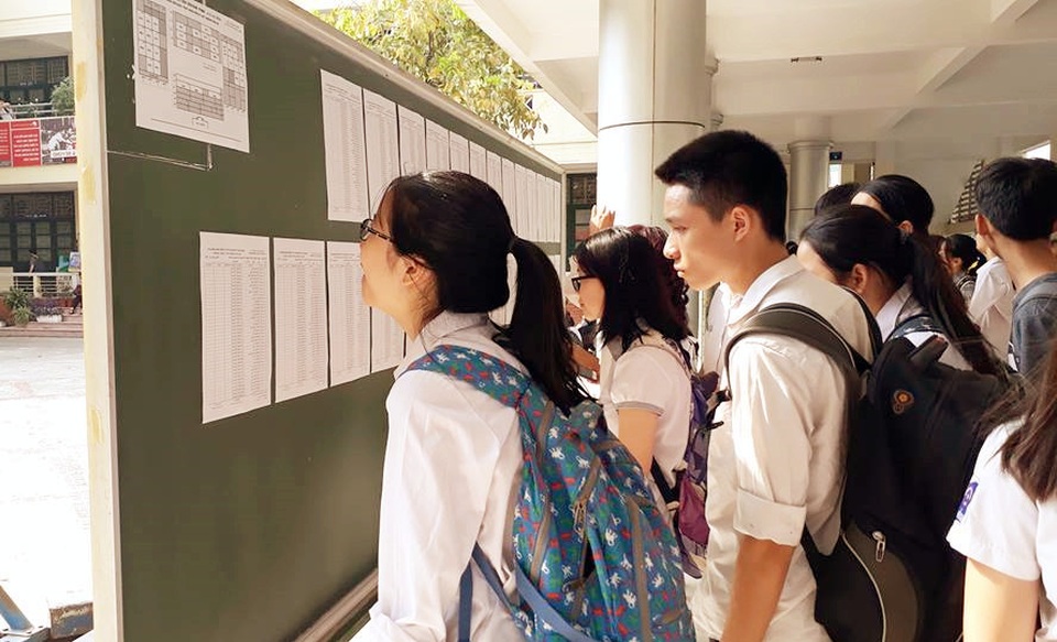 Hơn 5.000 thí sinh thi môn đầu tiên vào lớp 10 Chuyên ĐH Sư Phạm Hà Nội - 3 Các thí sinh xem danh sách phòng thi sáng 31/5.