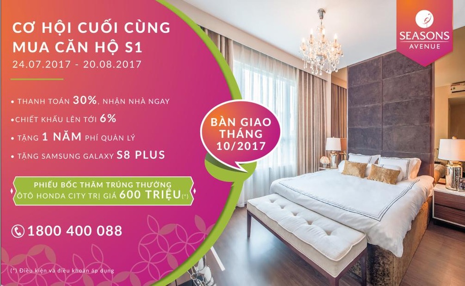 Seasons Avenue - Thanh toán 30% nhận nhà ở ngay, trả chậm 1 năm 0% lãi suất - 3 Nhân dịp kỷ niệm ngày Quốc khánh Singapore (9/8/1965-9/8/2017), khách hàng mua căn hộ tại tòa S1 của dự án Seasons Avenue còn được hưởng hàng loạt những ưu đãi hấp dẫn