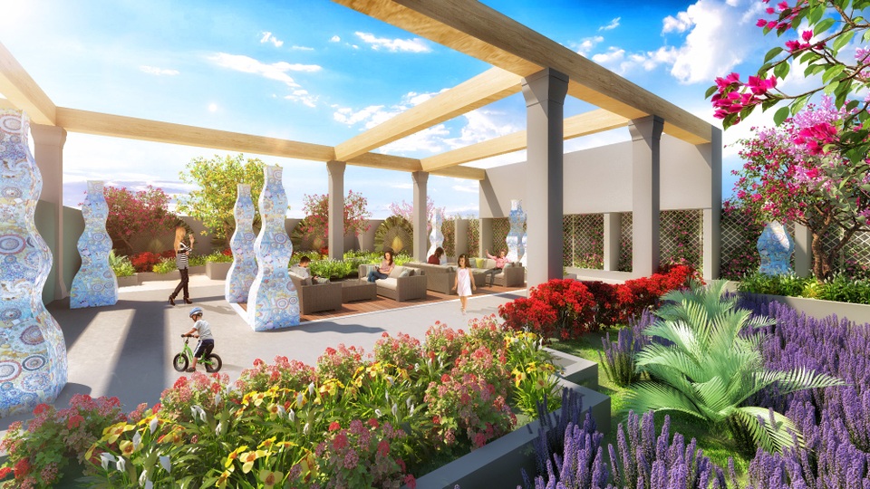 Sapphire - “Viên kim cương” đắt giá nhất trong tổ hợp đáng sống TNR Goldmark City - 3 “Vườn Hương” đầy lãng mạn với những khóm hoa đầy màu sắc.
