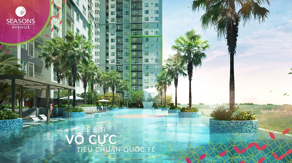 Sống xanh với Seasons Avenue - 3 Bể bơi vô cực – một trong những tiện ích nổi bật của dự án Seasons Avenue