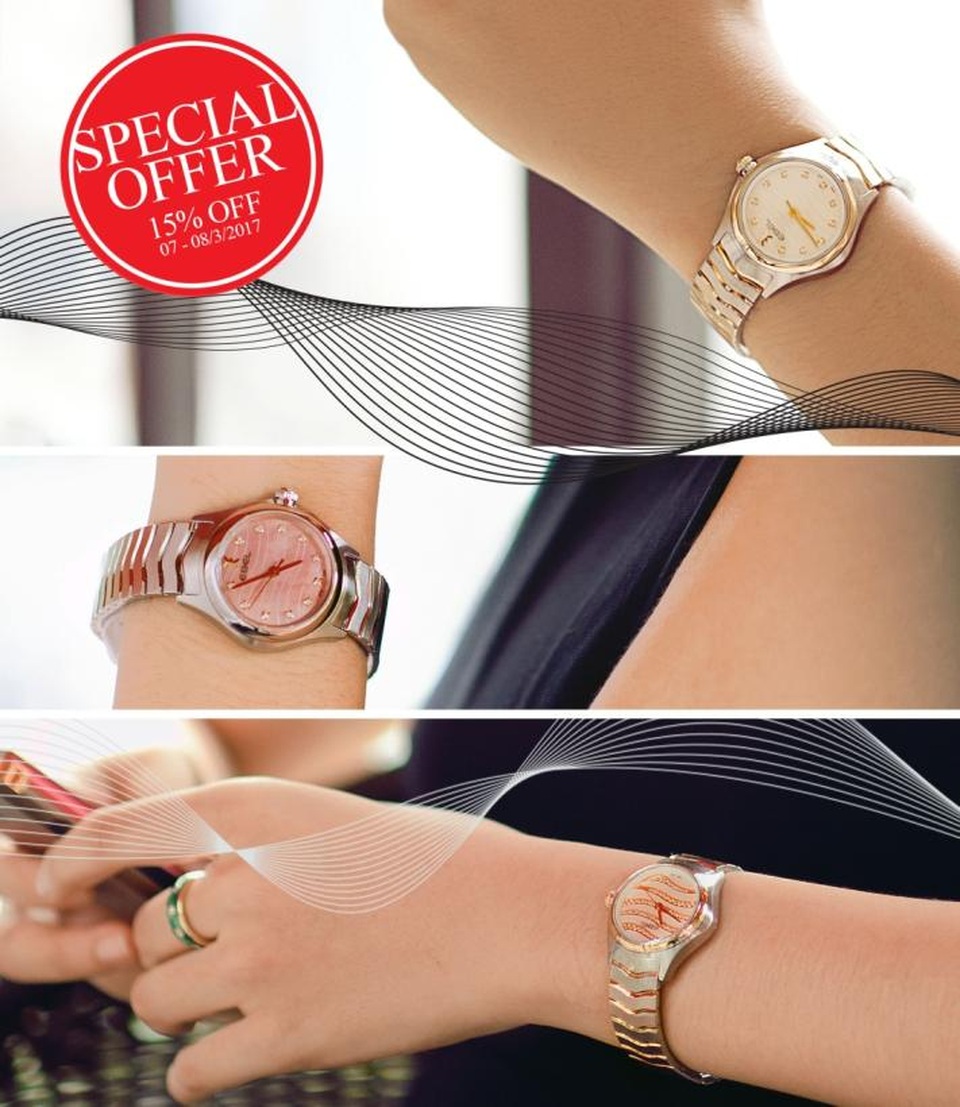 Những chiếc đồng hồ Wave của EBEL được ưa chuộng suốt hơn 100 năm qua trên toàn thế giới bởi sự độc đáo và tinh tế trong mảng phong cách Classic. Những phiên bản mới nhất của bộ sưu tập lừng danh này bao gồm: Phiên bản dây Steel điểm vàng, phiên bản mặt khảm xà cừ ánh hồng và phiên bản sóng “kim cương” ngay trên mặt đồng hồ. Giá khởi điểm từ 41 triệu đến 190 triệu cho những phiên bản thông thường.