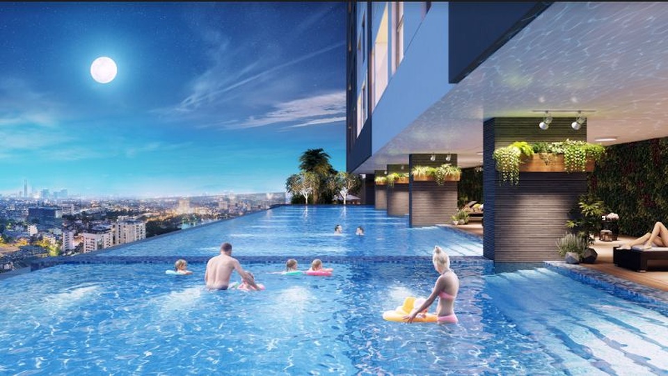 The Golden Palm bao gồm 2 tòa tháp cao 27 tầng trong đó tầng 6 là khu tiện ích dành riêng cho cư dân với bể bơi hiện đại, phòng tập gym & spa, khu cà phê, phòng đọc sách…