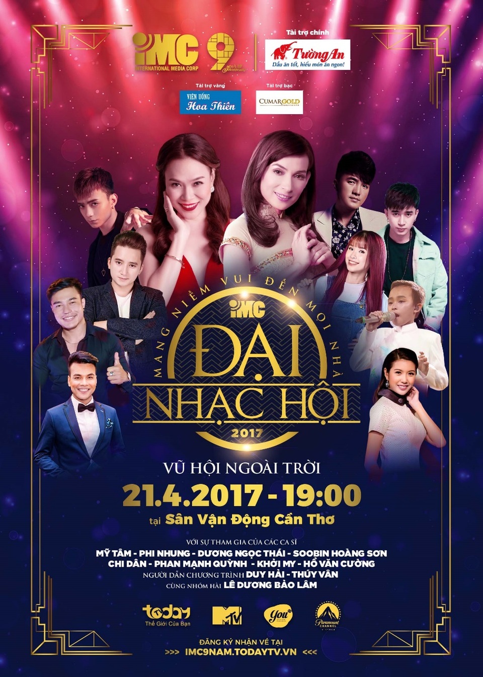 Dàn sao khủng đổ bộ Cần Thơ trong Đại nhạc hội IMC 2017 - 7 Bên cạnh 2 cách nhận vé trên, khán giả còn có thể nhận vé trực tiếp tại các hoạt động activation của chuỗi chiến dịch “IMC- Mang niềm vui đến mọi nhà” nhân sự kiện mừng sinh nhật 9 năm thành lập IMC-TodayTV diễn ra tại Cần Thơ từ ngày 08/4 – 20/4/2017. Với những hoạt động mang tính giải trí cao như Siêu Remote, khán giả sẽ được trực tiếp tham gia vào các trò chơi tương tác cùng với ekip thực hiện chương trình và nhận những giải thưởng hấp dẫn từ BTC. Đặc biệt, với hoạt động “Chuyến xe vui vẻ IMC”, khán giả còn có cơ hội được giao lưu, gặp gỡ trực tiếp với các nghệ sĩ nổi tiếng trong vai trò đại sứ của chương trình như: Nghệ sĩ Thanh Thủy, Diễn viên Hiếu Nguyễn, Diễn viên Kim Tuyến, VJ Dustin và Diễn viên nhí Kim Thư.