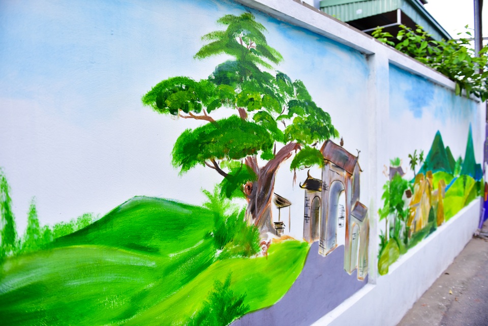 Ngắm "làng bích họa" đẹp mê mẩn ở ngoại thành Hà Nội - 10
Hình ảnh làng quê xưa trên một bức tranh tường.