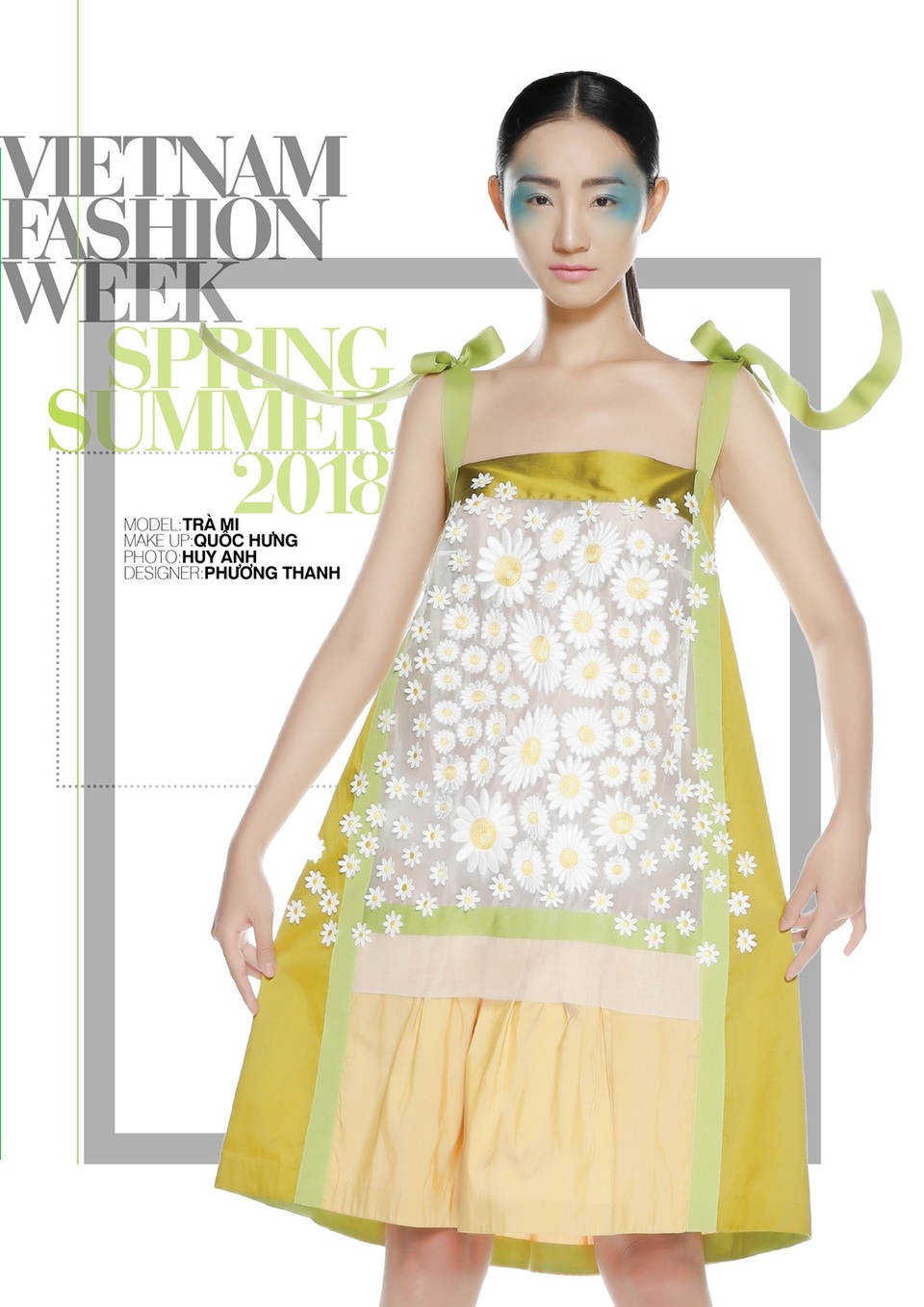 Phương Thanh: Sử dụng chất liệu của tơ tằm Hà Bảo và Nhật Minh, Bảo Lộc. Với ký ức về một thành phố mơ mộng và nhiều hoa. Phương Thanh diễn đạt mùa xuân bằng những đóa hoa cúc Magarite - một loại hoa mong manh mà rực rỡ.