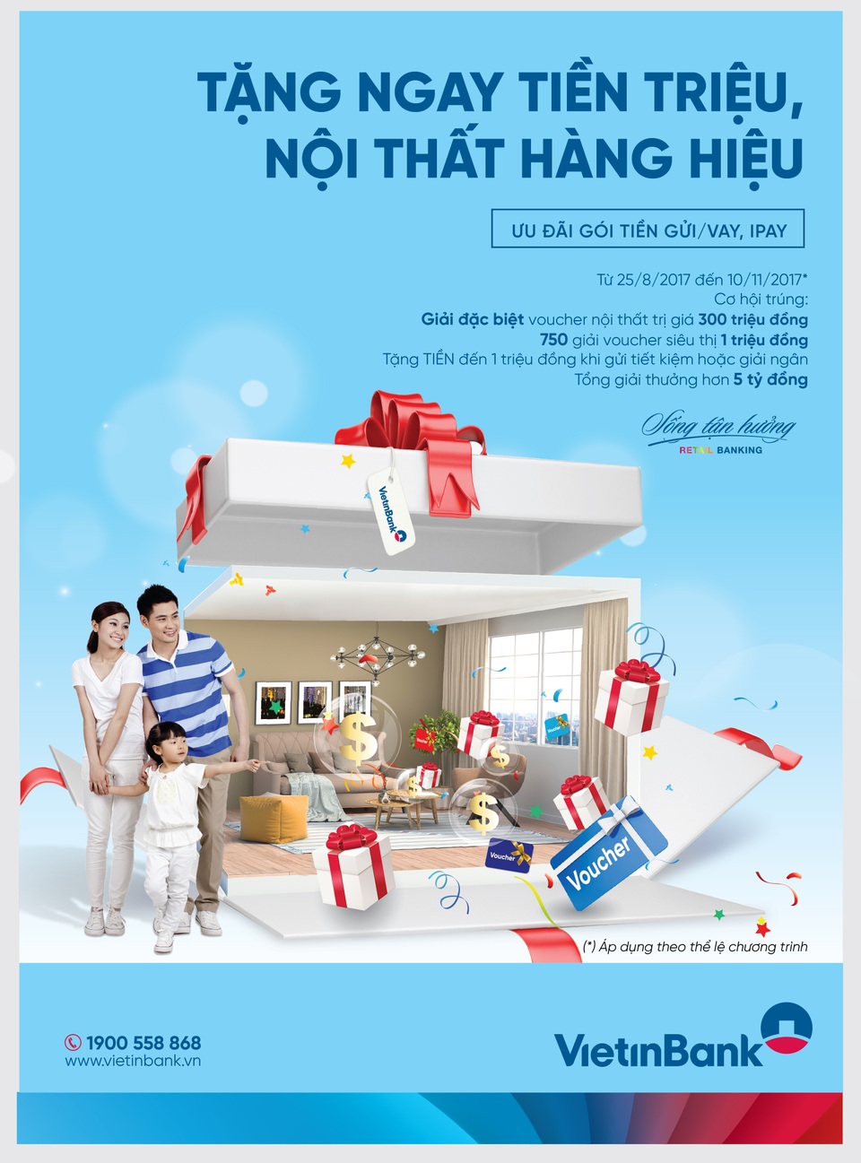Tặng Voucher mua sắm nội thất đến 300 triệu đồng khi giao dịch tại VietinBank - 2 Cơ hội sở hữu Voucher nội thất hàng hiệu khi giao dịch tại VietinBank