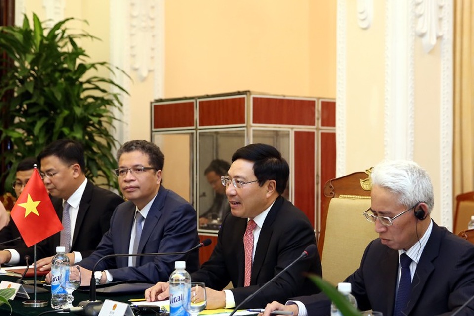 Phó Thủ tướng Phạm Bình Minh tại buổi hội đàm chiều 2/11