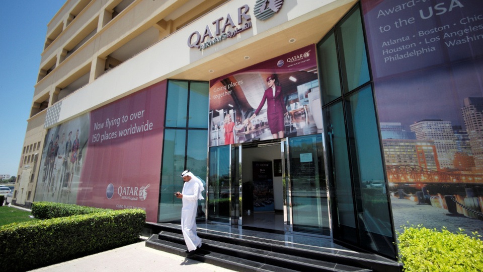 Các nước Ả rập gửi yêu sách 13 điểm tới Qatar giữa lúc căng thẳng - 1 Văn phòng của hãng hàng không Qatar Airways ở Manama, Bahrain. (Ảnh: Reuters)
